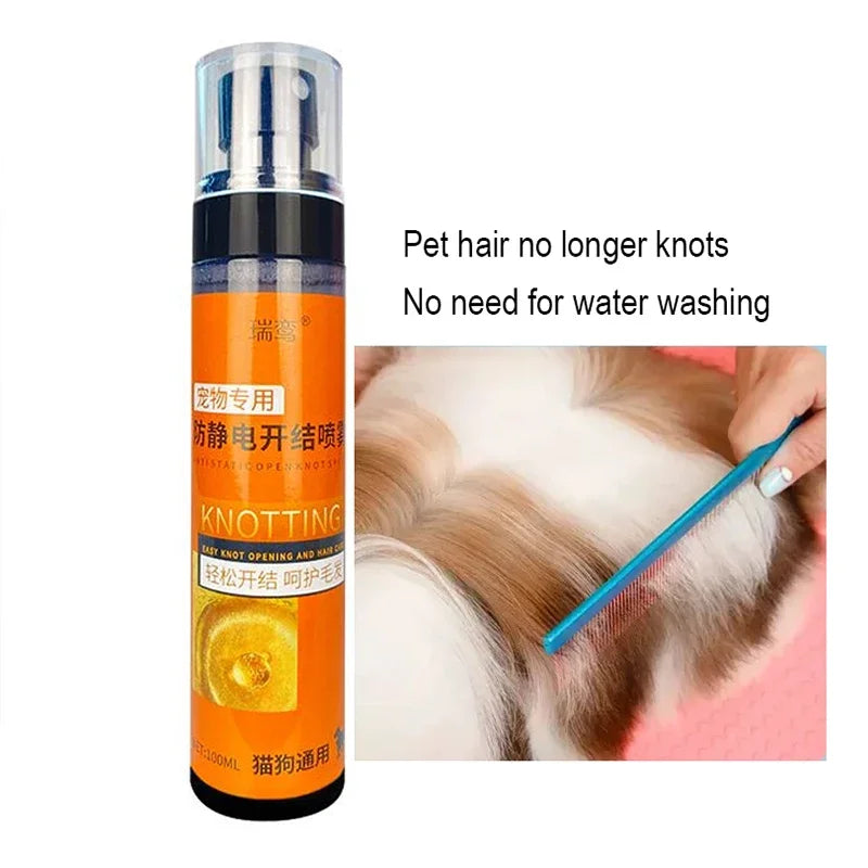 Pet Coat Conditioner Spray – No-Rinse Detangler for Cats & Dogs